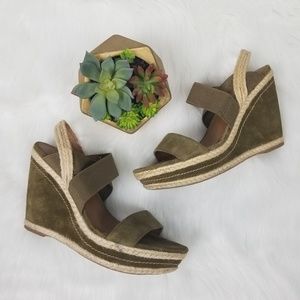 Franco Sarto | Olive Suede Espadrille Wedge Sandal